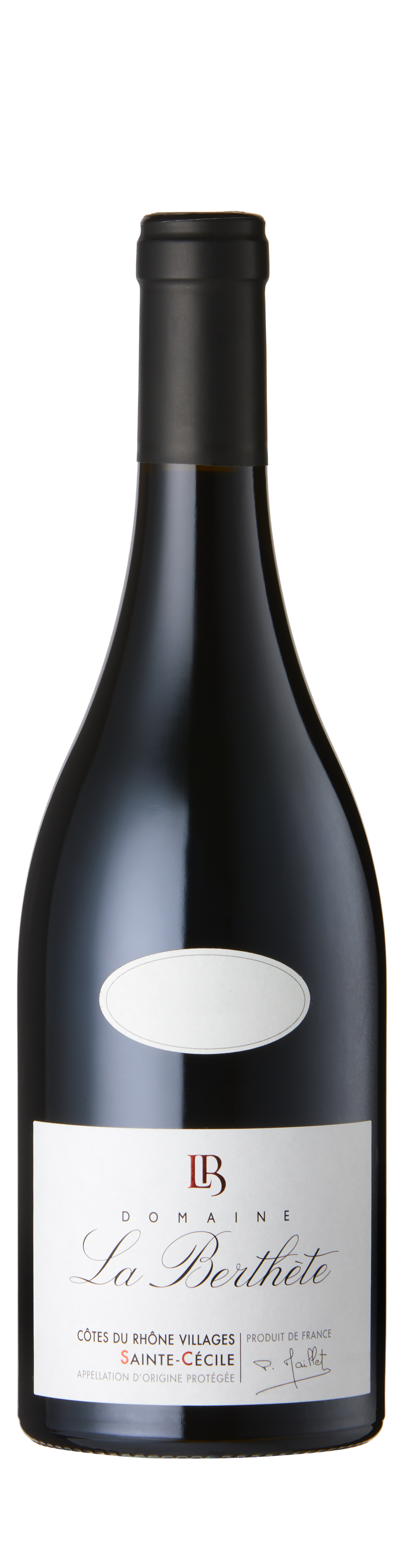 Bottle shot - Domaine de la Berthete, Côtes du Rhône Villages Rouge, Sainte Cécile, Southern Rhône, France