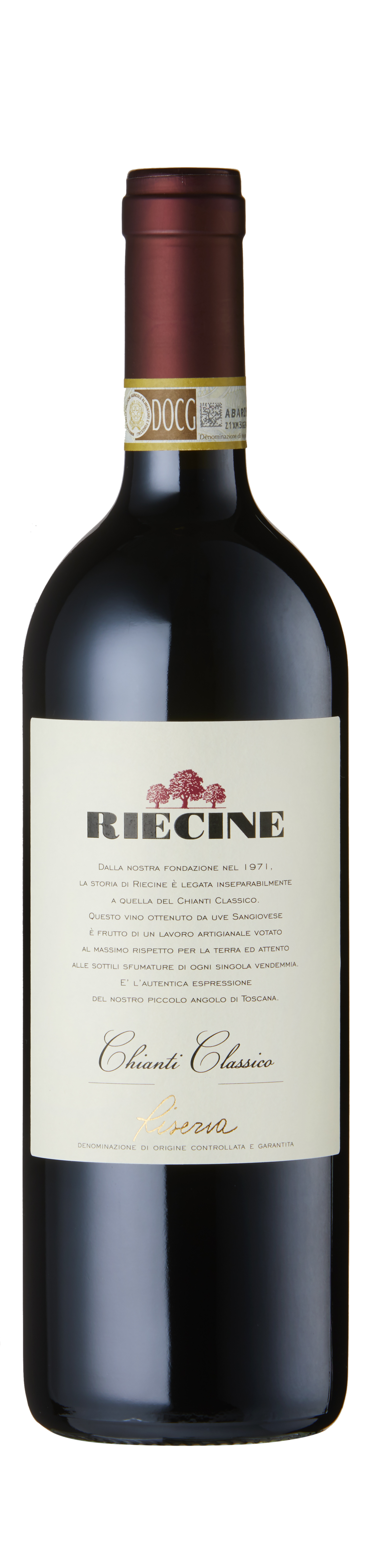 Bottle shot - Riecine, Chianti Classico Riserva, DOCG, Tuscany, Italy