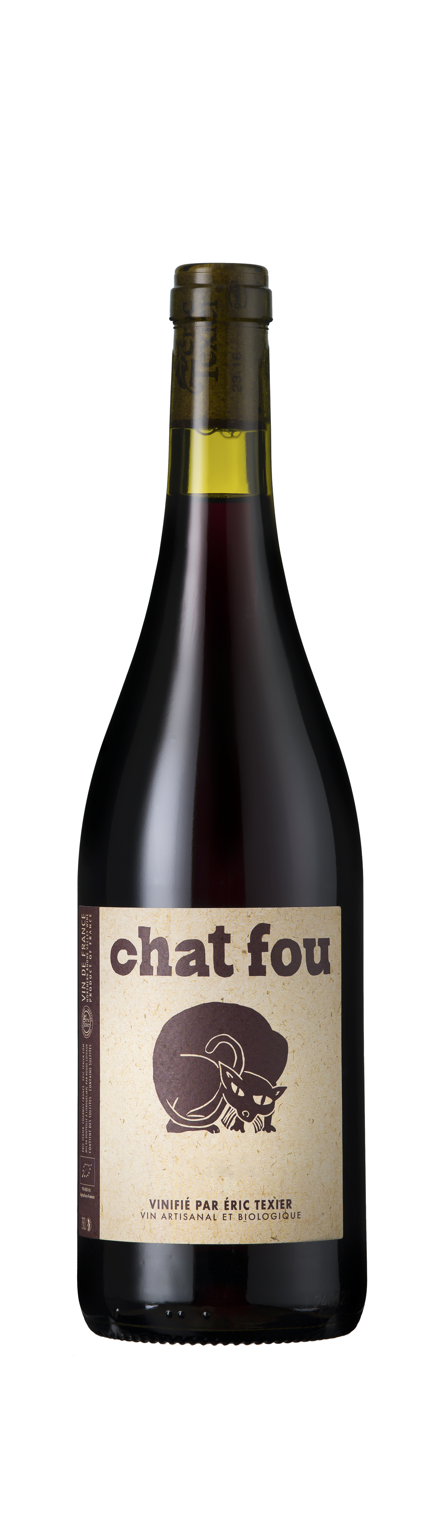 Bottle shot - Eric Texier, Chat Fou, Vin de France, Northern Rhône, France