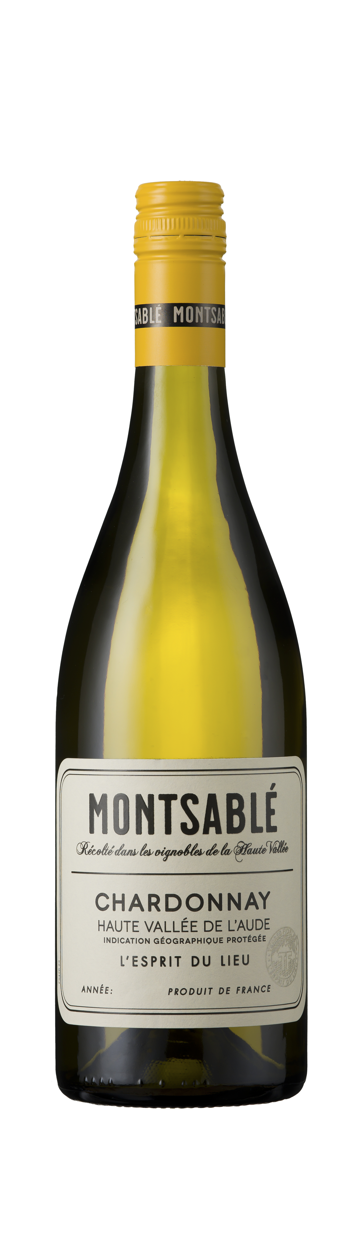 Bottle shot - Montsablé, Chardonnay, IGP Haute Vallée de L'Aude, Limoux, France